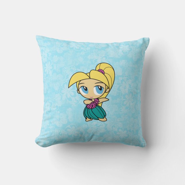 Aloha Honeys Hula Girl Reversible Square Pillows Kudde (Framsida)