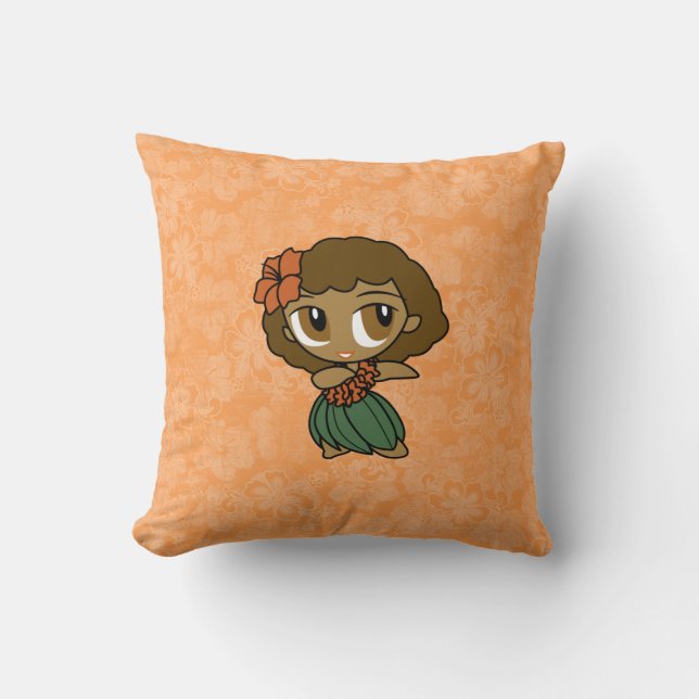 Aloha Honeys Hula Girl Reversible Square Pillows Kudde (Framsida)