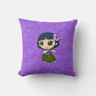 Aloha Honeys Hula Girl Reversible Square Pillows Kudde