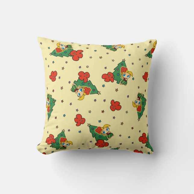 Aloha Honeys jul Blond Hula Girl Gult Kudde (Framsida)