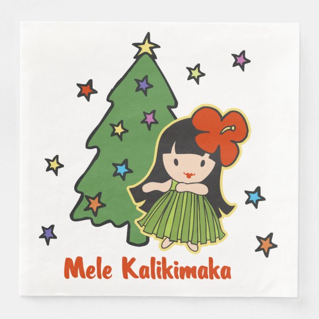 Aloha Honeys jul Hawaiian Hula Girl Pappersservett (Framsida)