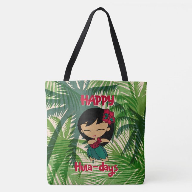 Aloha Honeys jul Helgdag Hula Girl Beach Bag Tygkasse (Framsida)