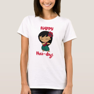 Aloha Honeys jul Helgdag Hula Girl T Shirt