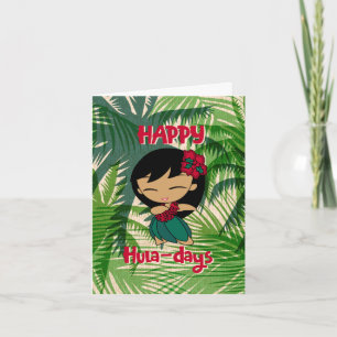 Aloha Honeys julhelg Hula flicka Palmer Helgkort