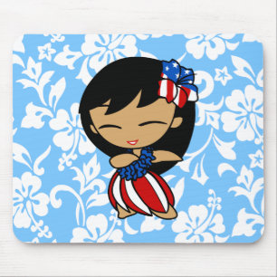 Aloha Honeys Patriotic Hula Girl Mousepads Musmatta