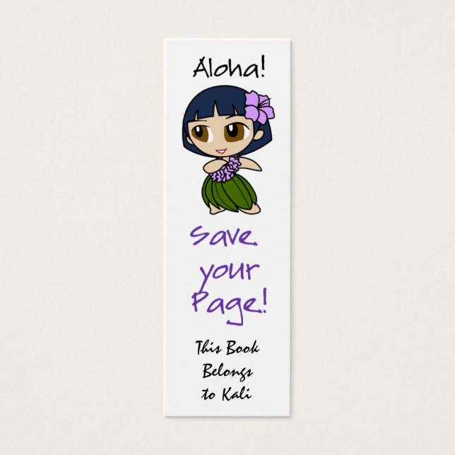 Aloha Honeys Smala Bookmark-kort Litet Visitkort (Framsidan)