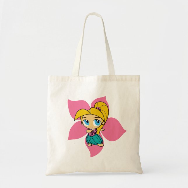 "Aloha Honeys" Tote in Natl/ Rosa Tygkasse (Framsidan)