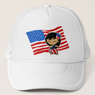Aloha Honeys USA flagga Hula Girl Hats Keps