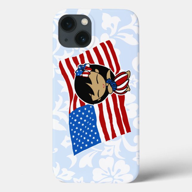 Aloha Honeys USA flagga Hula Girl i Pad Mini Case (Baksida)