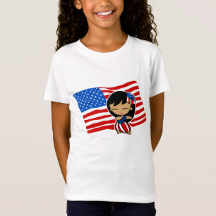 Aloha Honeys USA flagga Hula Girl T-shirts