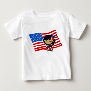 Aloha Honeys USA flagga Hula Girl T-shirts
