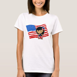 Aloha Honeys USA flagga Hula Girl T-shirts