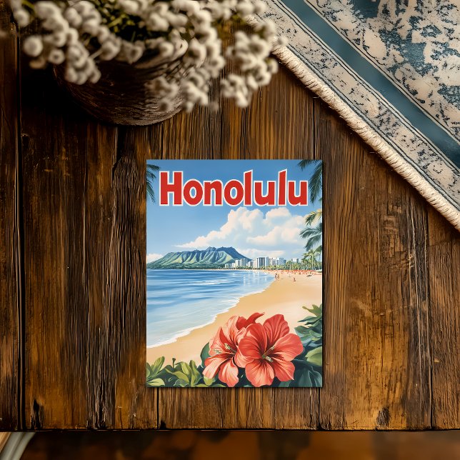 Aloha Honolulu Vintage Reseposters  Vykort (Skapare uppladdad)