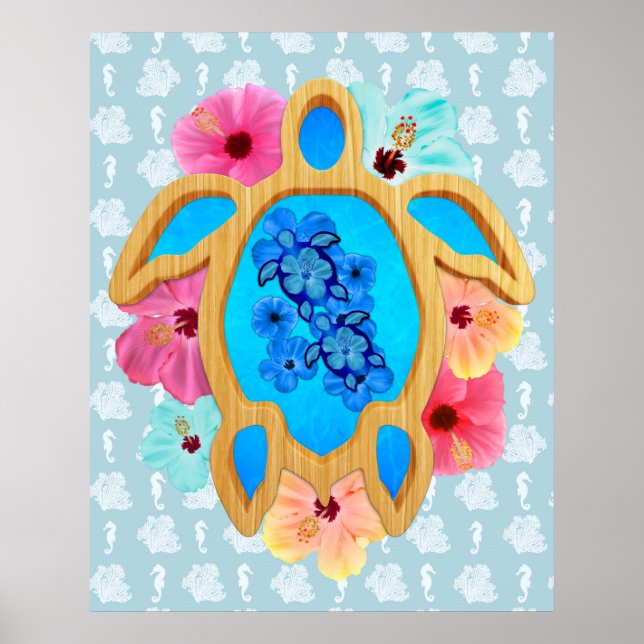 Aloha Honu Sea Turtle Poster (Framsidan)