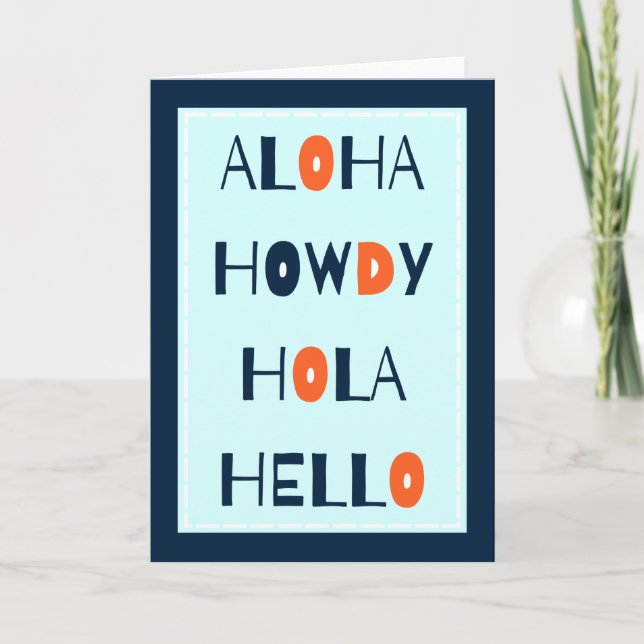 Aloha, Howdy, Hola, Helo! Kort (Framsida)