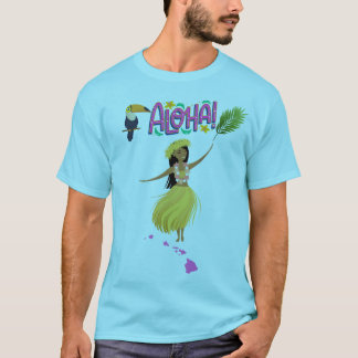 Aloha Hula Dancer med Tropical Toucan T Shirt