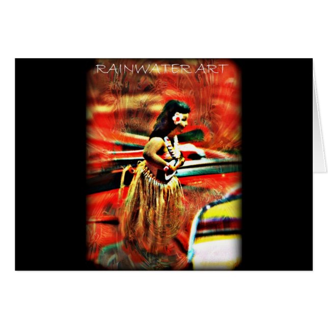 Aloha Hula flicka Hälsningskort (Framsidan Horizontal)