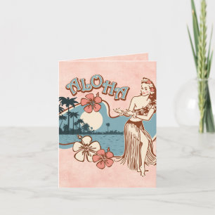 Aloha Hula Girl Card Kort