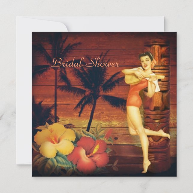 Aloha Hula Girl hawaii-möhippa Inbjudningar (Framsida)