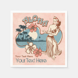 Aloha Hula Girl Pappersservett