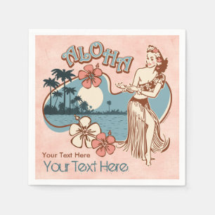 Aloha Hula Girl Pappersservett