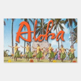 Aloha Hula Rektangulärt Klistermärke