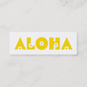 Aloha i gula blommor mini visitkort