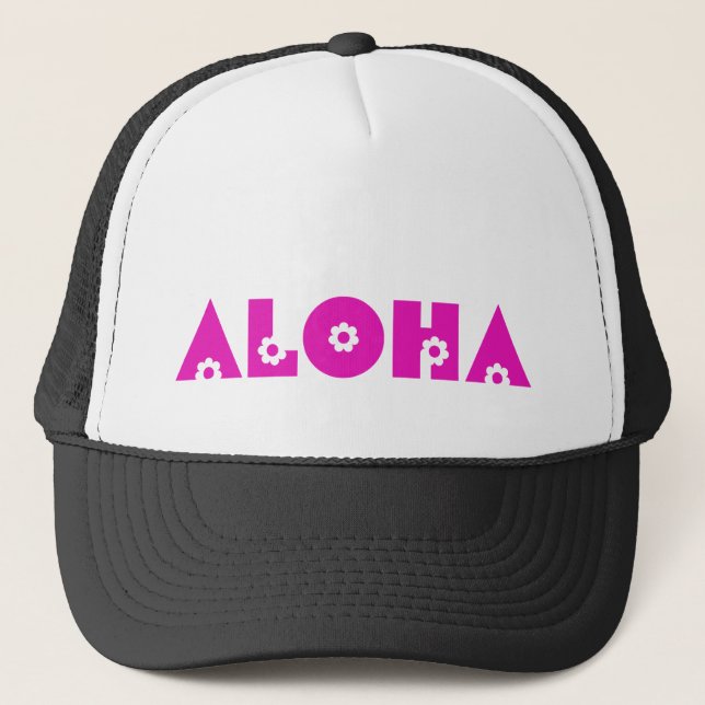 Aloha i rosa blommor keps (Framsida)