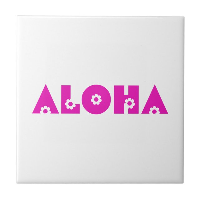 Aloha i Rosa Flowers Kakelplatta (Framsidan)