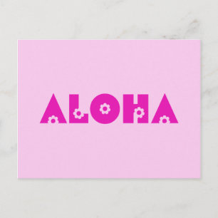 Aloha i rosa vykort