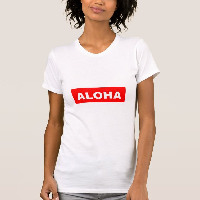 Aloha i rött t shirt (Framsida)