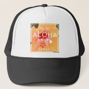 Aloha ingen hibiskus för 50 orange truckerkeps
