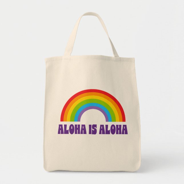 Aloha Is Aloha Rainbow Pride Hawaii Tygkasse (Framsidan)