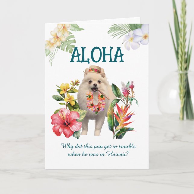 Aloha Joke Card with Pup Kort (Framsida)