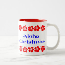 Aloha jul Red Hibiscus Hawaiian Mugg