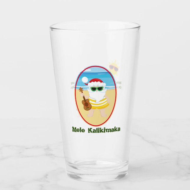 Aloha Jultomten Glass Tumbler Glaskopp (Framsida)