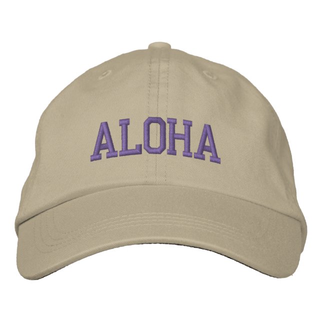 ALOHA Kap (Khaki w/Mörk Teal) Broderad Keps (Framsida)