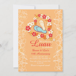 Aloha Kärlek Luau-jubileumsinbjudan Inbjudningar