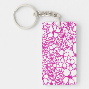 Aloha Keychain med rosa mini- mosaikblommor