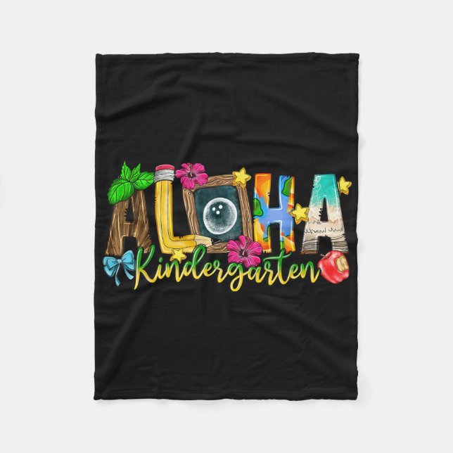 Aloha Kindergarten Lacher Life Summer Beach Vacat Fleecefilt (Framsidan)