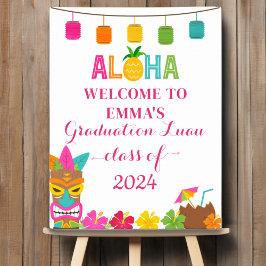 Aloha-klassen 2024 Studenten Luau Välkommen Poster