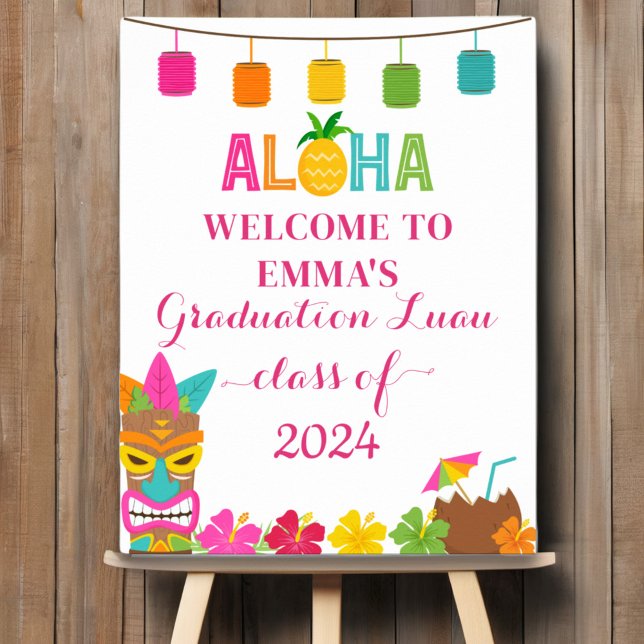 Aloha-klassen 2024 Studenten Luau Välkommen Poster (Skapare uppladdad)