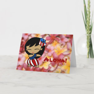 Aloha kort för hawaiansk Plumeria för honungar