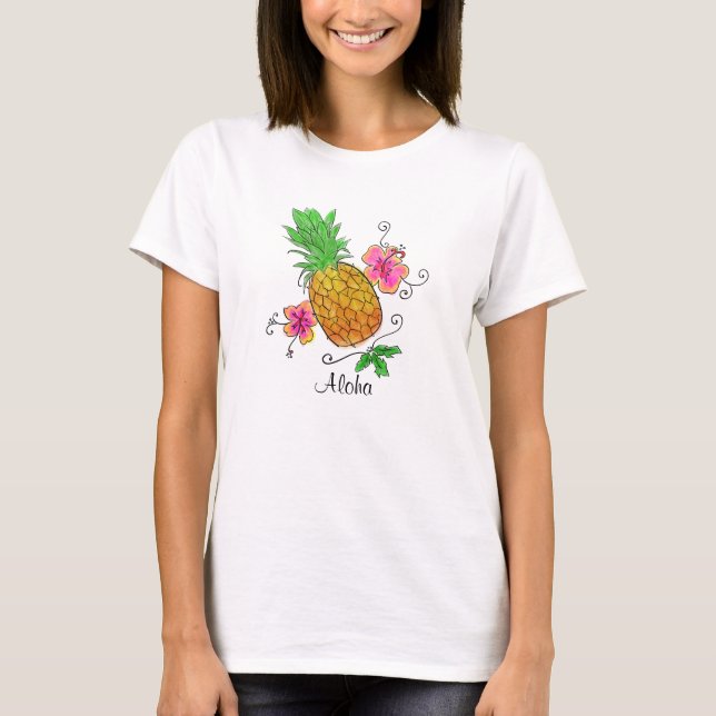 Aloha kvinna för ananas | skjorta tee shirt (Framsida)