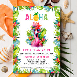 Aloha Låt oss Flamingle Tropical Studenten Luau Inbjudningar