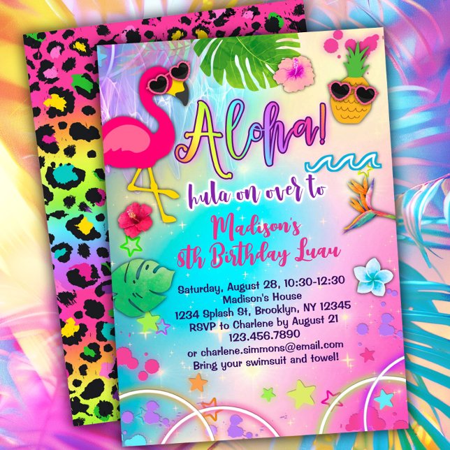 Aloha Luau Birthday-inbjudan Inbjudningar (Skapare uppladdad)