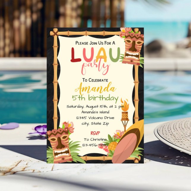 Aloha Luau Birthday-inbjudan Inbjudningar (Skapare uppladdad)