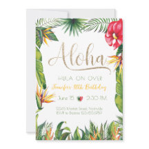 Aloha Luau Birthday Tropical Blommigt Party