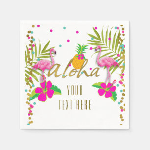 Aloha Luau-flickor Tropisk Flamingo-fest Pappersservett