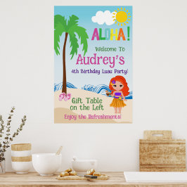 Aloha Luau Födelsedag Poster